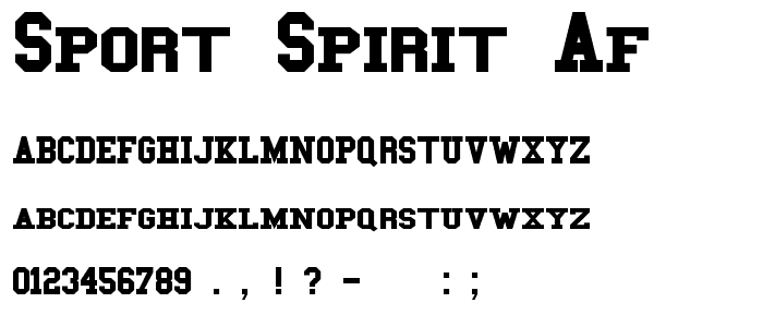 SPORT SPIRIT AF font